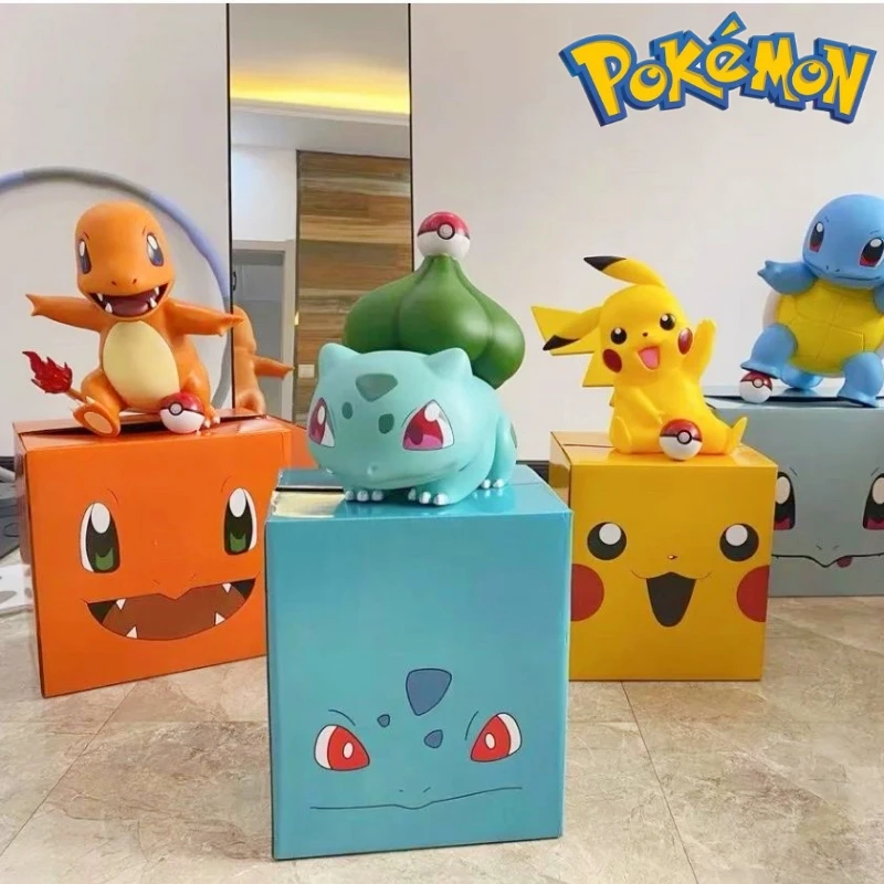 

Kawaii Pokemon 1:1 Large Figure Charmander Eevee Ibrahimovic Porkby Squirtle Raichu Model Doll Decora Figurine Toy Xmas Gifts