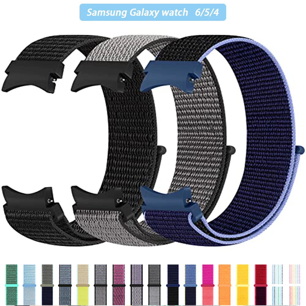 

Ремешок спортивный для Samsung Galaxy Watch 6/5/4 40 мм 44 мм/5 pro 45 мм, нейлоновый браслет 20 мм для Galaxy watch 6 classic 43 мм 47 мм
