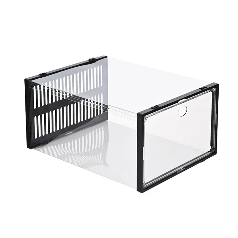 Shoe box magnetic door storage box transparent shoe cabinet shoe storage artifact acrylic rack folding