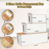 Cable Management Box, Cable Storage Box, Dustproof Wire Storage Box, Plastic Storage Box with Bamboo for TV Wires, USB Hub 5