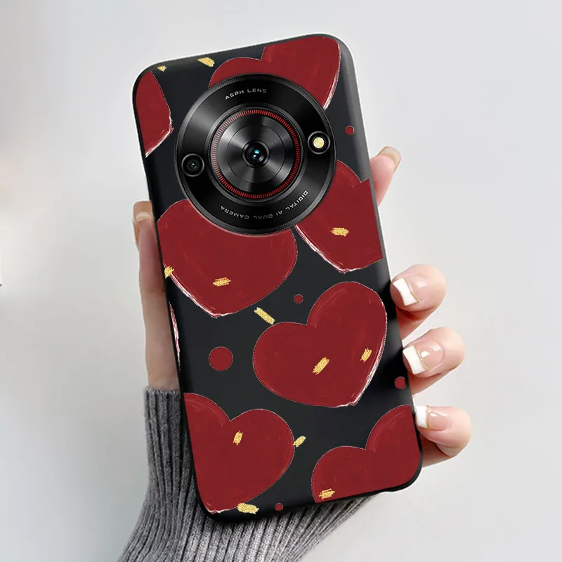 Aesthetic Cute Cat Fashion Shockproof Black Matte Soft TPU Phone Case