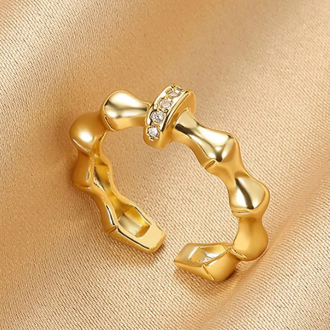 Zircon Rings Stainless Steel Geometric Finger Engagement Wedding Jewelry Gift