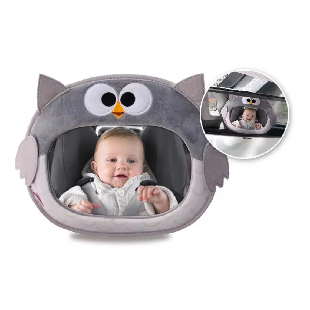 Cute Owl Child Safety Seat Rearview Mirror Cartoon Animal Car Seat Sight Glasses