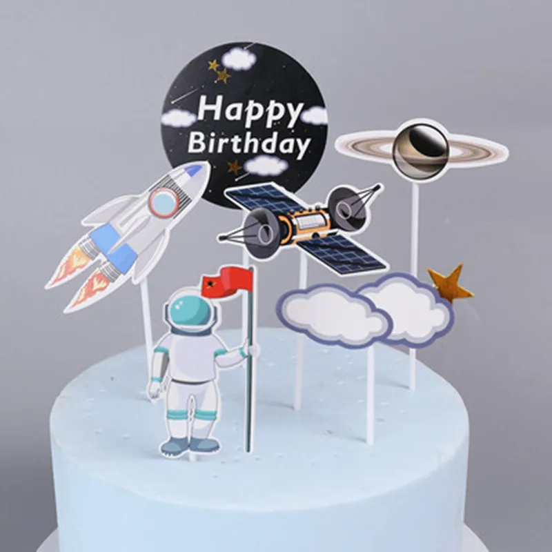 Weltraum Astronaut Raum Kuchen Topper Rakete Planet Kuchen Dekoration Spaß Dekorationen für Geburtstags feier Diycake Dekoration Set