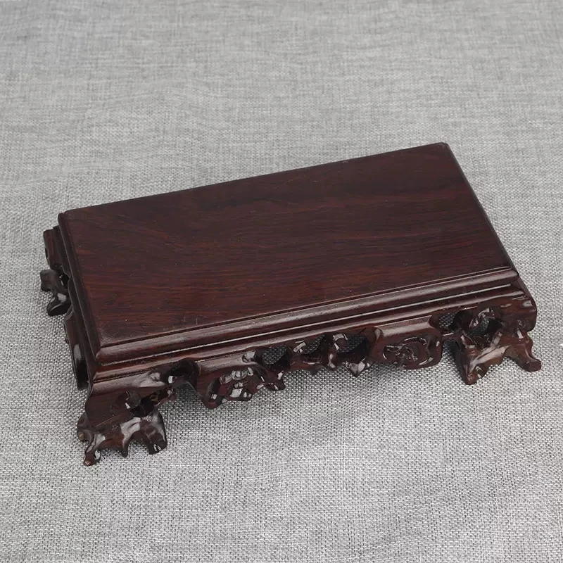 Rectangular Base Vase for Bonsai, Wooden Tray, Display Show Pedestal, Ornaments Ebony Purple Sand, Teapot