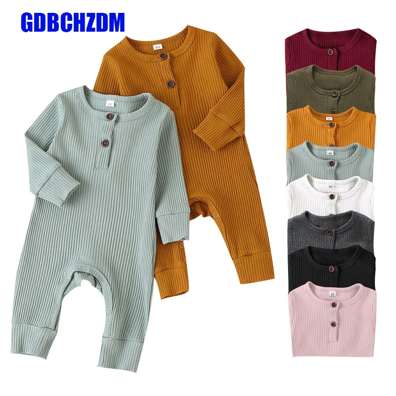 

Детский хлопковый комбинезон с длинным рукавом, на осень