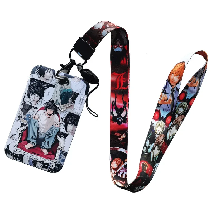 1 set Anime Card Cases card Lanyard Key Lanyard Cosplay Badge ID Cards Holders Neck Straps Keychains Death Note