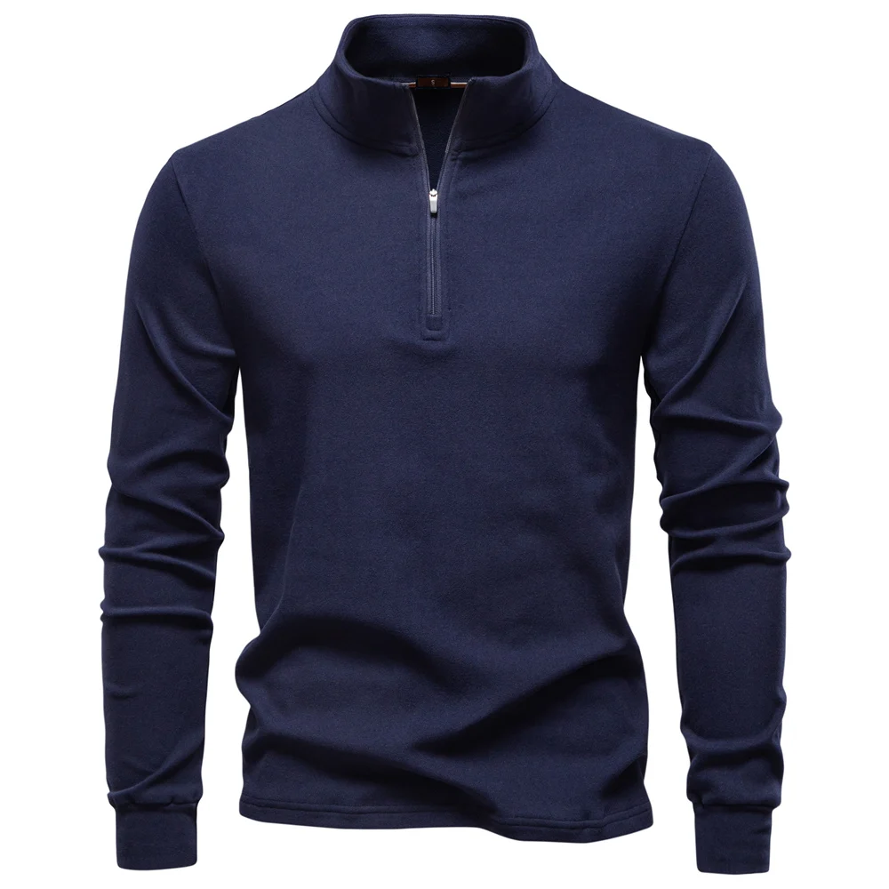 AIOPESON New Men Solid Color Zipper Soft Shell Sweatshirt Long Sleeve Breathable Warm Pullover Casual Streetwear Jacket