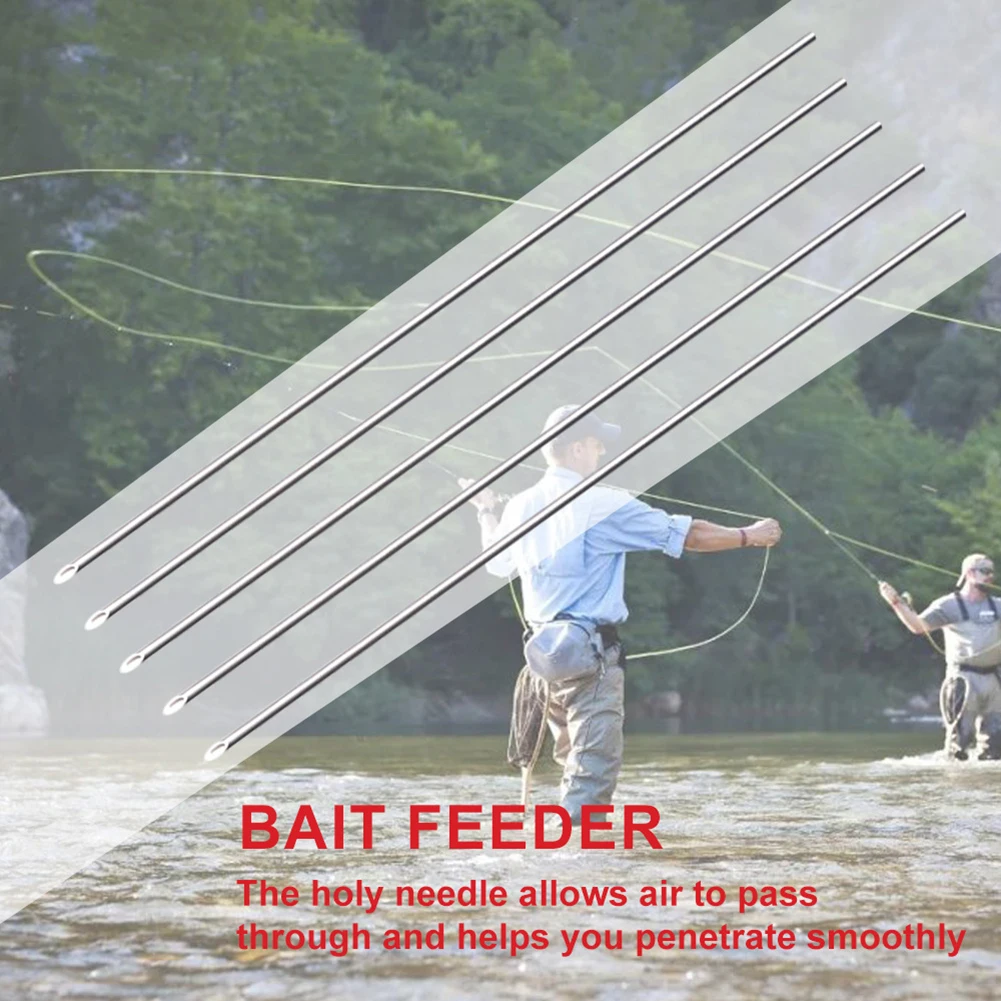 5Pcs Earthworm Hooking Needle Worm Baiting Needle Easy To Use Hollow Earthworm Hook Needle Fishing Baiting Tool for Carp Fishing