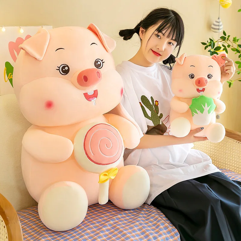 

Плюшевая кавайная игрушка симпатичная розовая свинья кукла Мультяшные животные Свинья тканевая кукла счастливая капуста леденцы Рождественский подарок на день рождения