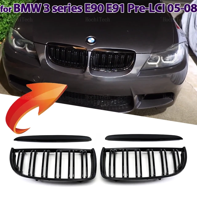 Car Black Front Hood Kidney Grille Grill For BMW 325i 328i 328xi 335i 335xi  330i 330xi For BMW E90 91 2005-2008 Touring 4-Doors