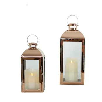 Gold Glass Nordic Candlestick Candle Holders Wind Lamp Candle Lantern Wedding Christmas Centerpieces Outdoor Garden Candelabra