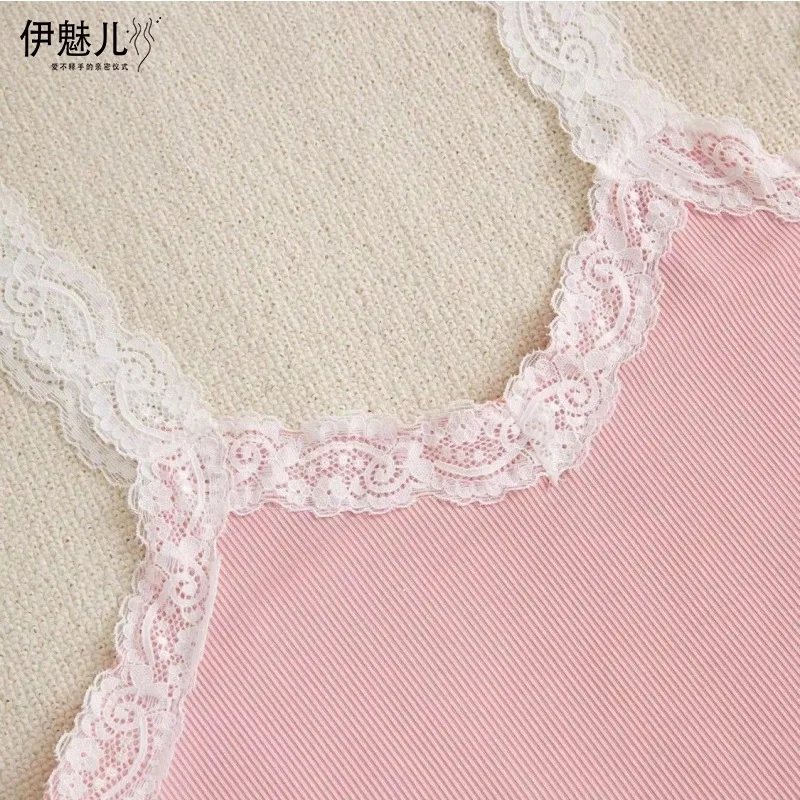 Women's V-neck floral pajamas sweet and cute three piece set for spring and summer high-end suspender shorts set sexy home wear