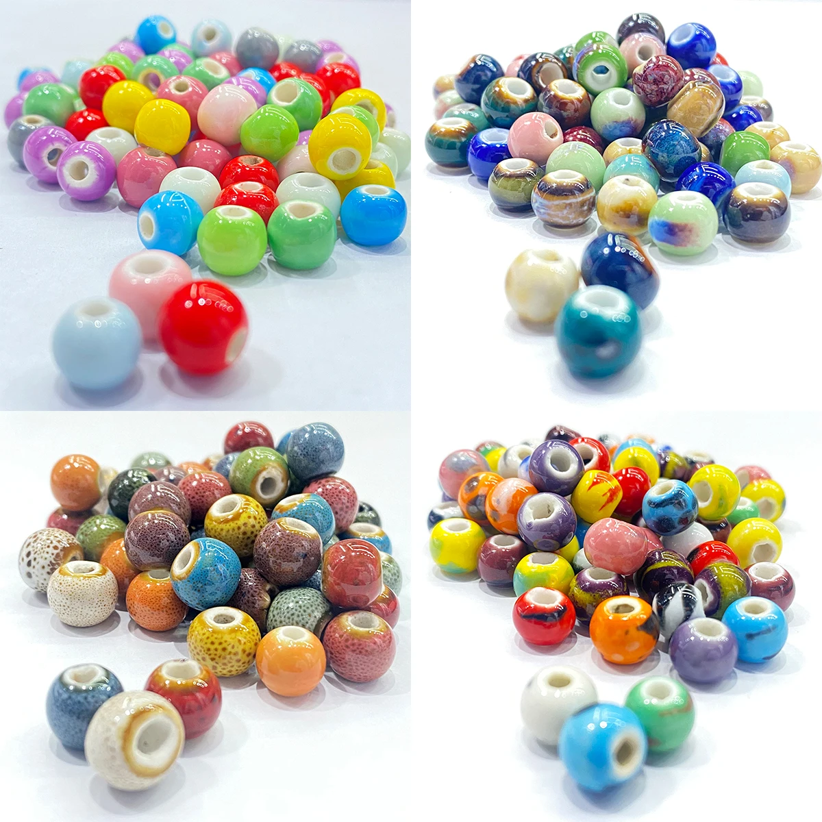 완전히 60 가지 색상 8MM 라운드 세라믹 스페이서 비즈 DIY 쥬얼리 만들기..