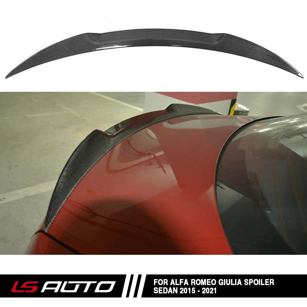 Carbon Fiber Car Rear Spoiler Wing Trunk Lip For Alfa Romeo Giulia Spoiler Sedan 2015 - 2021 Rear Trunk Spoiler Boot Wing