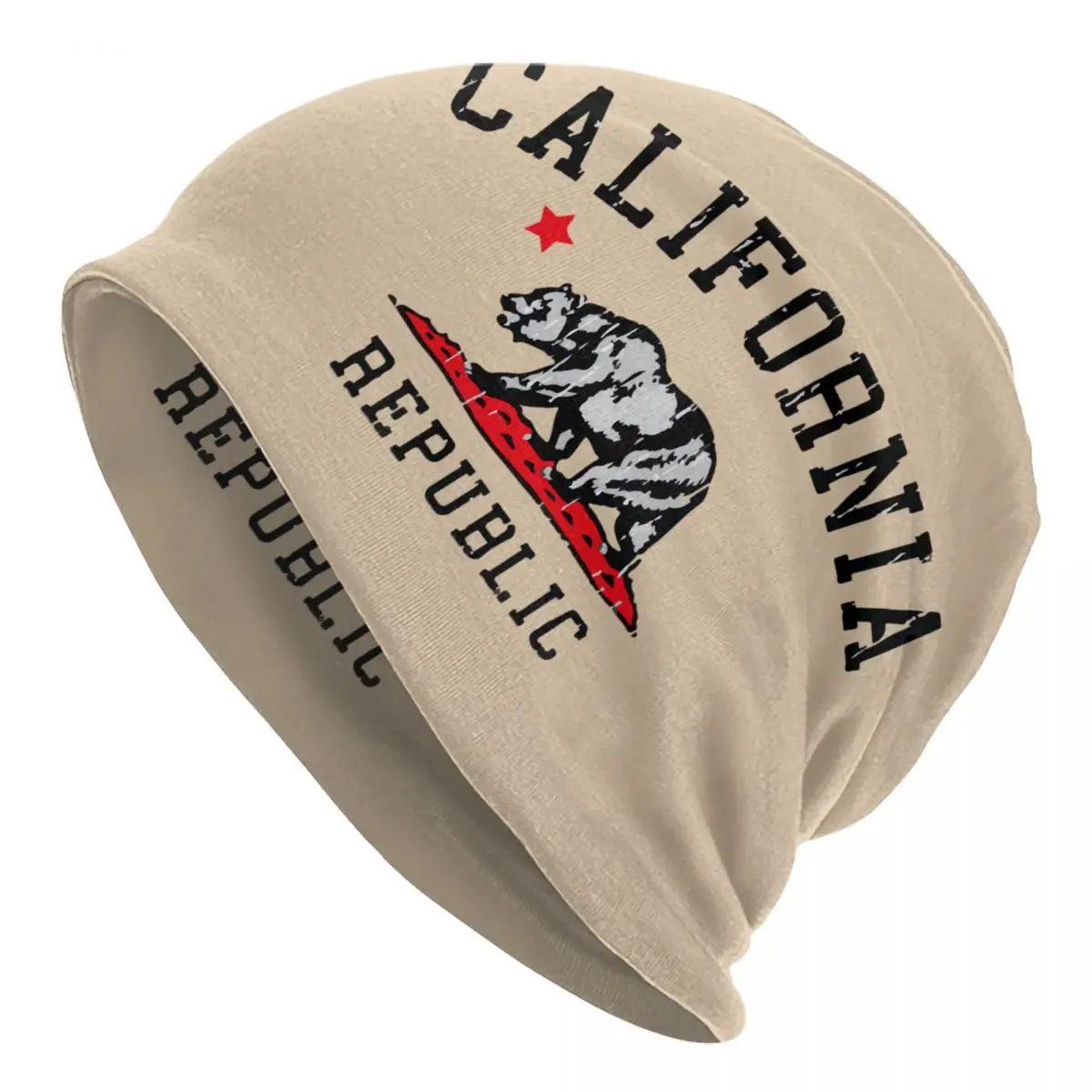 

California Republic Flag Skullies Beanies Hat For Men Women Unisex Street Winter Warm Knit Hat Adult Bonnet Hats