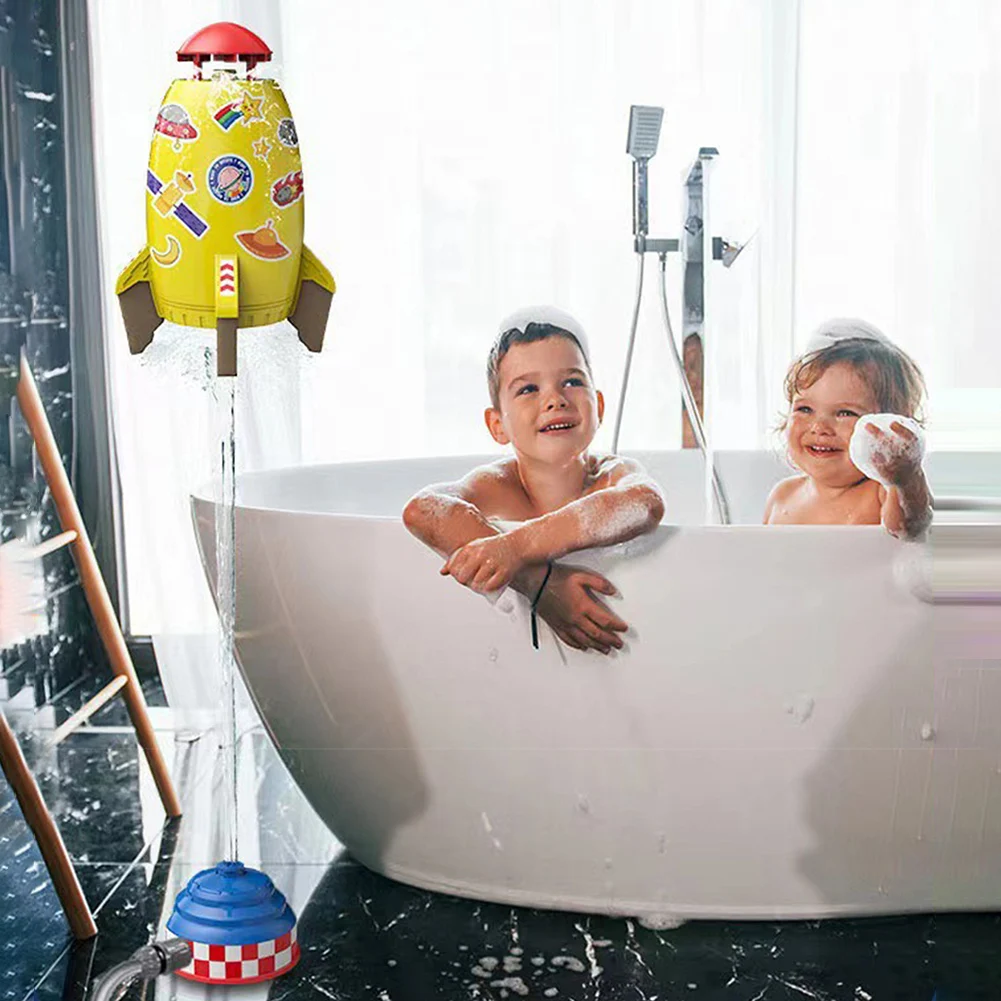 Water Squirting Toy Water Play Toys Water Spray Toy Water Powered Launcher Colorful Durable Space Rocket Jet Sprinkler Plastic Play for Outdoor for Child Kids