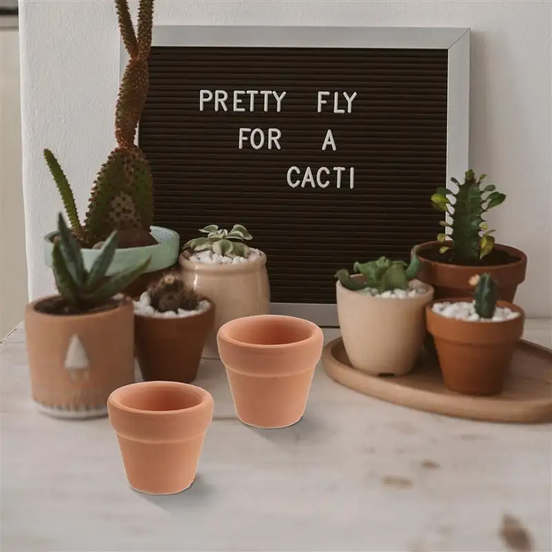 12 Mini Vasi In Terracotta 3x3 Cm – Argilla Rossa – Per Cactus, Pi Grasse E Bomboniere