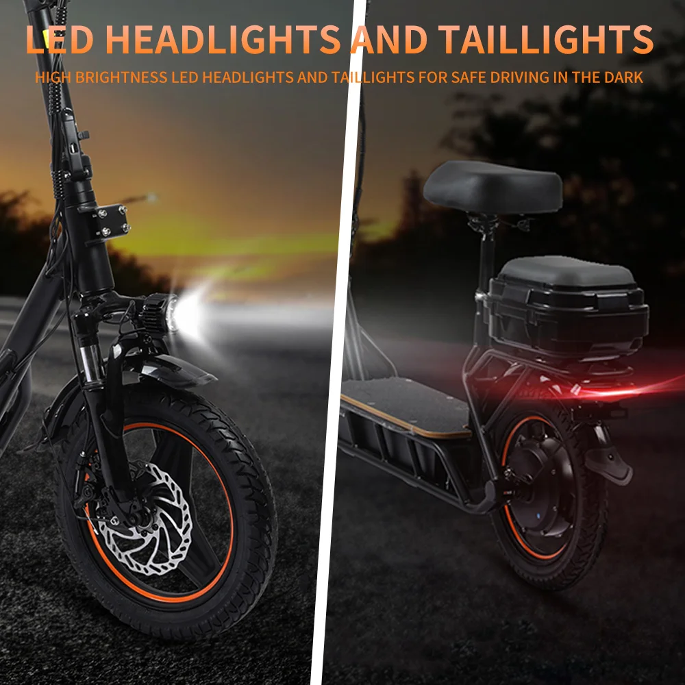 14" Electric Scooter with Seat & Basket 5