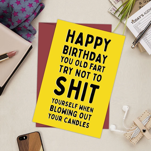 1pcs, Funny Happy Birthday Card,Anniversary Year Old Card,Happy Birthday Card for Him Husband Boyfriend Girlfriend Wife Her 3