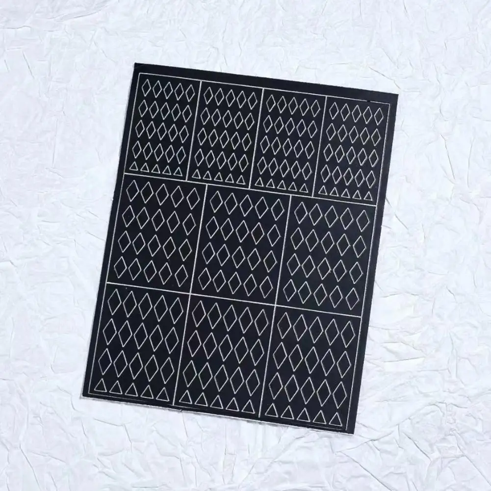 Nail Stickers Nail Art Tools Easy to Use Nail Stencil Stickers Pvc Gel Acrylic Nail Sticker 6 Sheets of Rhombus Square Fish Scale Leopard Stripe Airbrush
