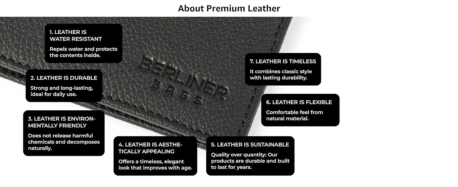 leather mens wallet compact bifold style with premium full grain leather finish