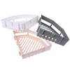 1pcs Wall-mounted No Punching Triangle Shelf Shower Bathroom Corner Toiletries Holder Corner Home Organizer Plastic Storage Rack 2
