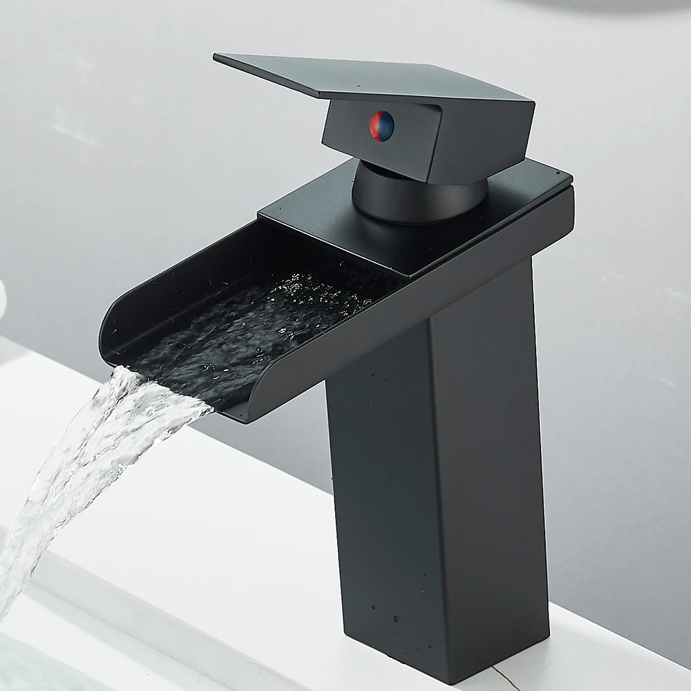 Waterfall Bathroom Sink Faucet Stainless Steel Basin Crane Tap For Bathroom Wash Basin Sink Mixer Tap