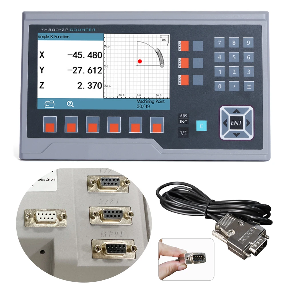 DRO 2 3 4軸デジタルタッチスクリーン,14言語,大型LCDディスプレイ 