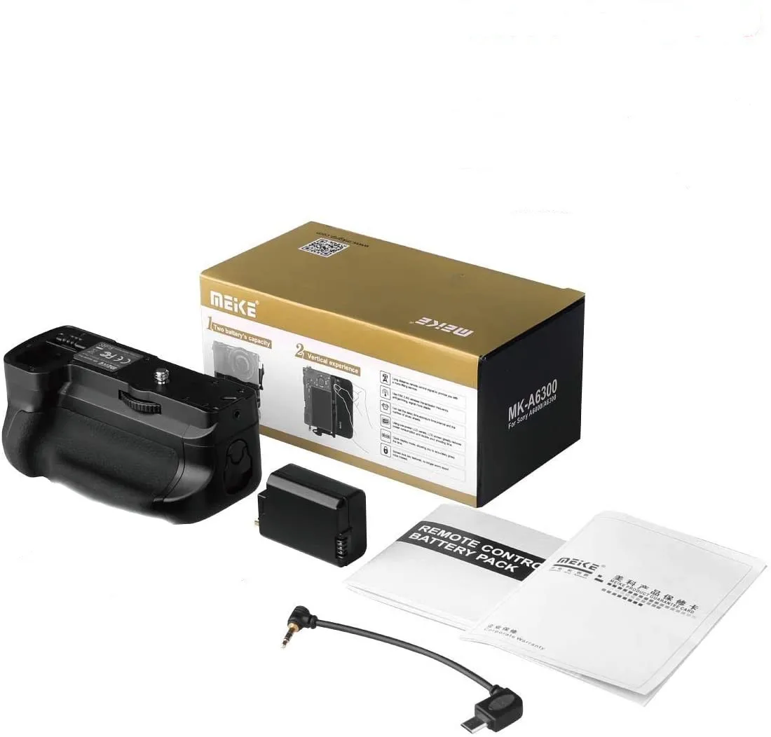 Meike MK-A6300 Battery Grip for Sony A6000 A6100 A6300 A6400 Cameras