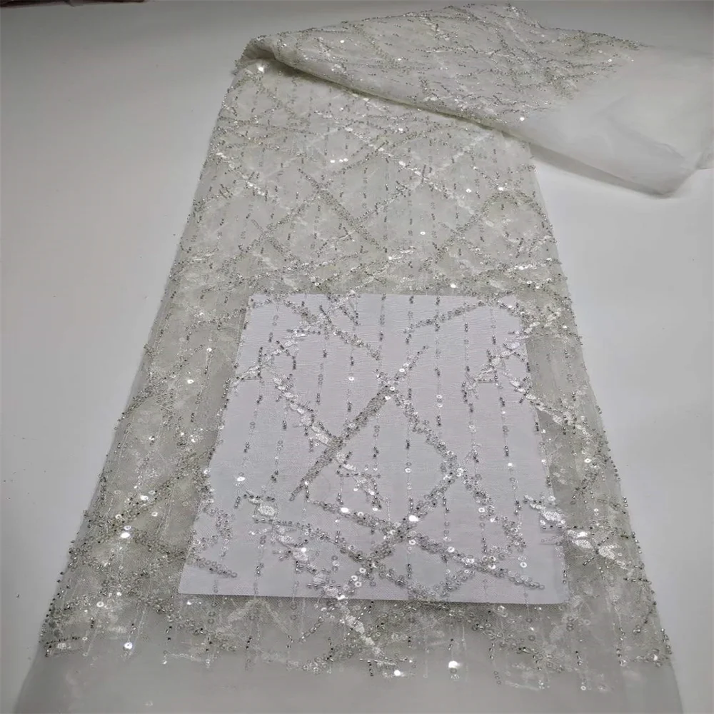 

African Laces Fabric With Sequins Nigerian Tulle Net Laces French Mesh Laces Fabric 2023 Newest Style For Wedding Dresses CD1600