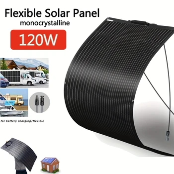 120W Pannello solare 18V flessibile OR Pannello Fotovoltaico Monocristallino Generatore di energia solare Caricabatterie Off Grid per batteria 12V RV campeggio camper attrezzature Barca Casa pannelli solari