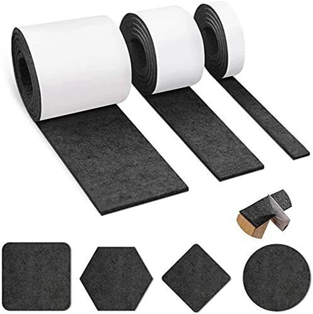 Self Adhesive Felt Tape Polyester Felt Strip Roll Hard Surface Protector  Black Furniture Felt Strips DIY Shape Sliding Pad Tape - AliExpress