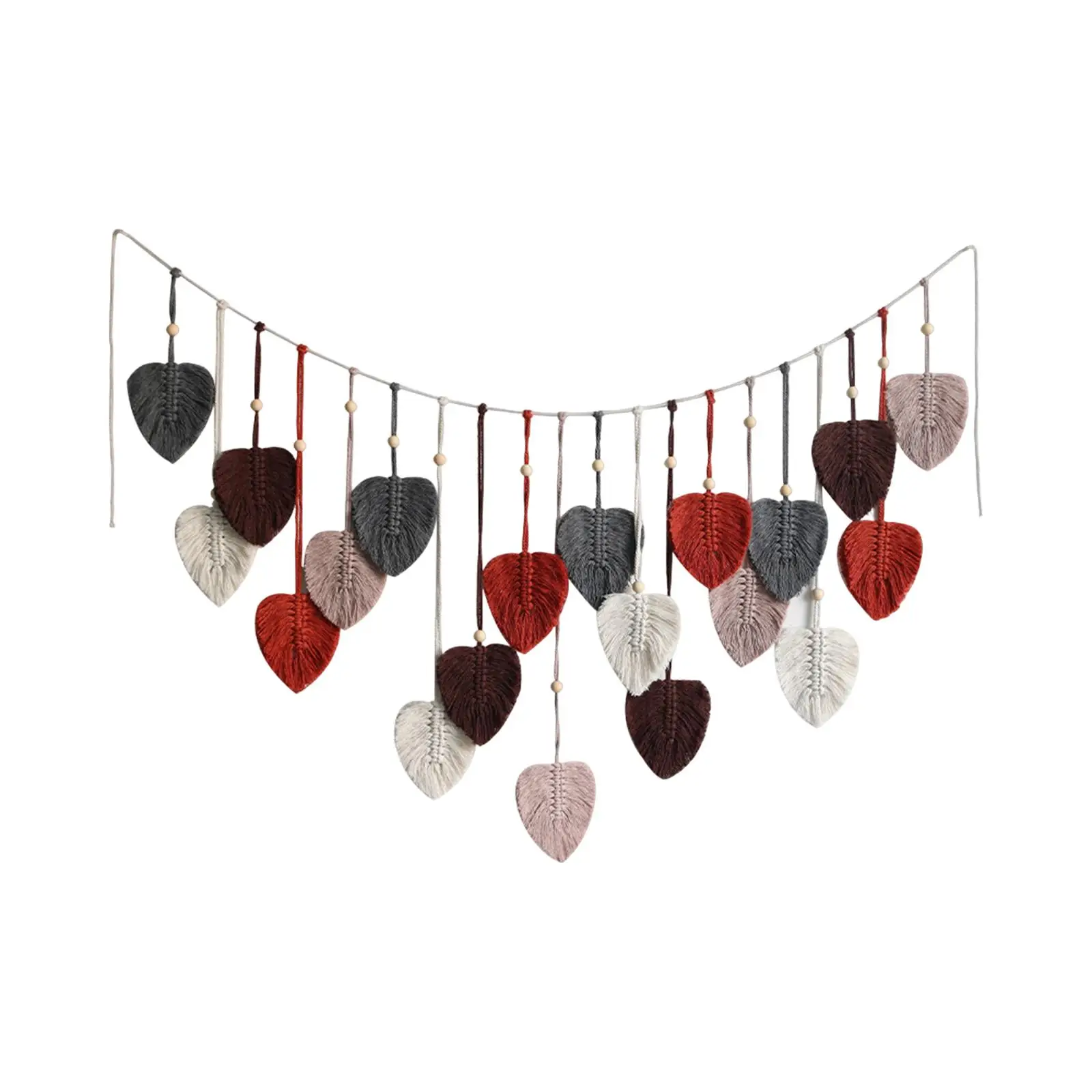 

Macrame Leaf Tapestry Wall Hanging Woven Bohemian Tapestry Chic Ornament Cotton Tapestry for Home Living Room Dorm Nursery Decor