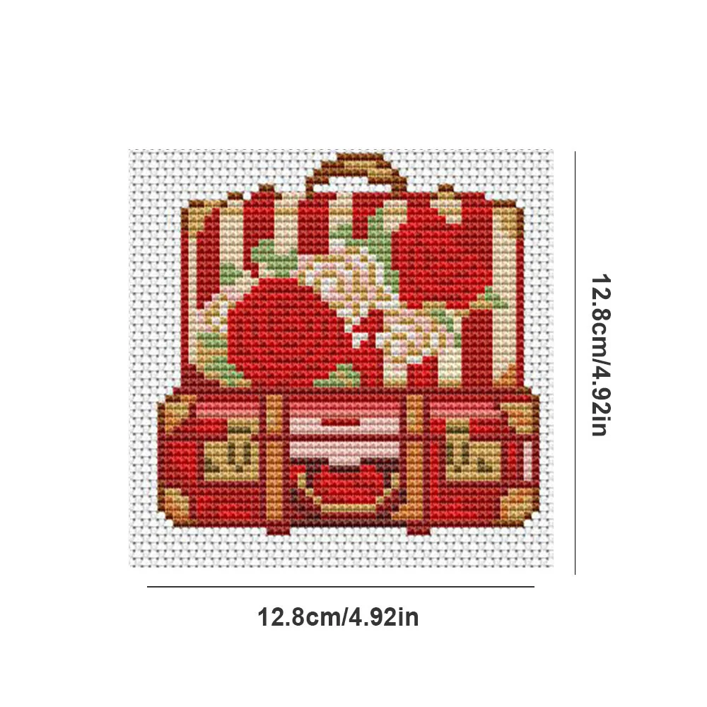 12pcs Rose Cross Stitch Flower Embroidery Needlework Cotton Thread Bedroom Decoration Handmade Gift