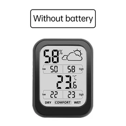 Indoor Digital Temperature and Humidity Monitor with Weather Display (Without Battary)