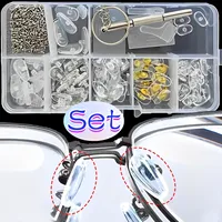 Eyeglasses Soft Nose Pads with Screwdriver Oval Silicone Air Chamber Glasses Anti-slip Nose Pad Screw Replacement Repair Tools 1