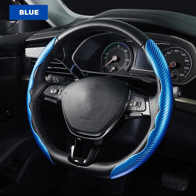 1 paar Carbon Faser Leder Auto Lenkung Abdeckung 1K Micro Faser Leder PVC Rad Booster Abdeckung Nicht-Slip universal – Detail 11
