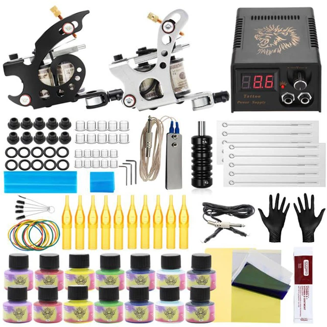 Complete Tattoo Kit Coil Tattoo Machine Set Tattoo Power Supply