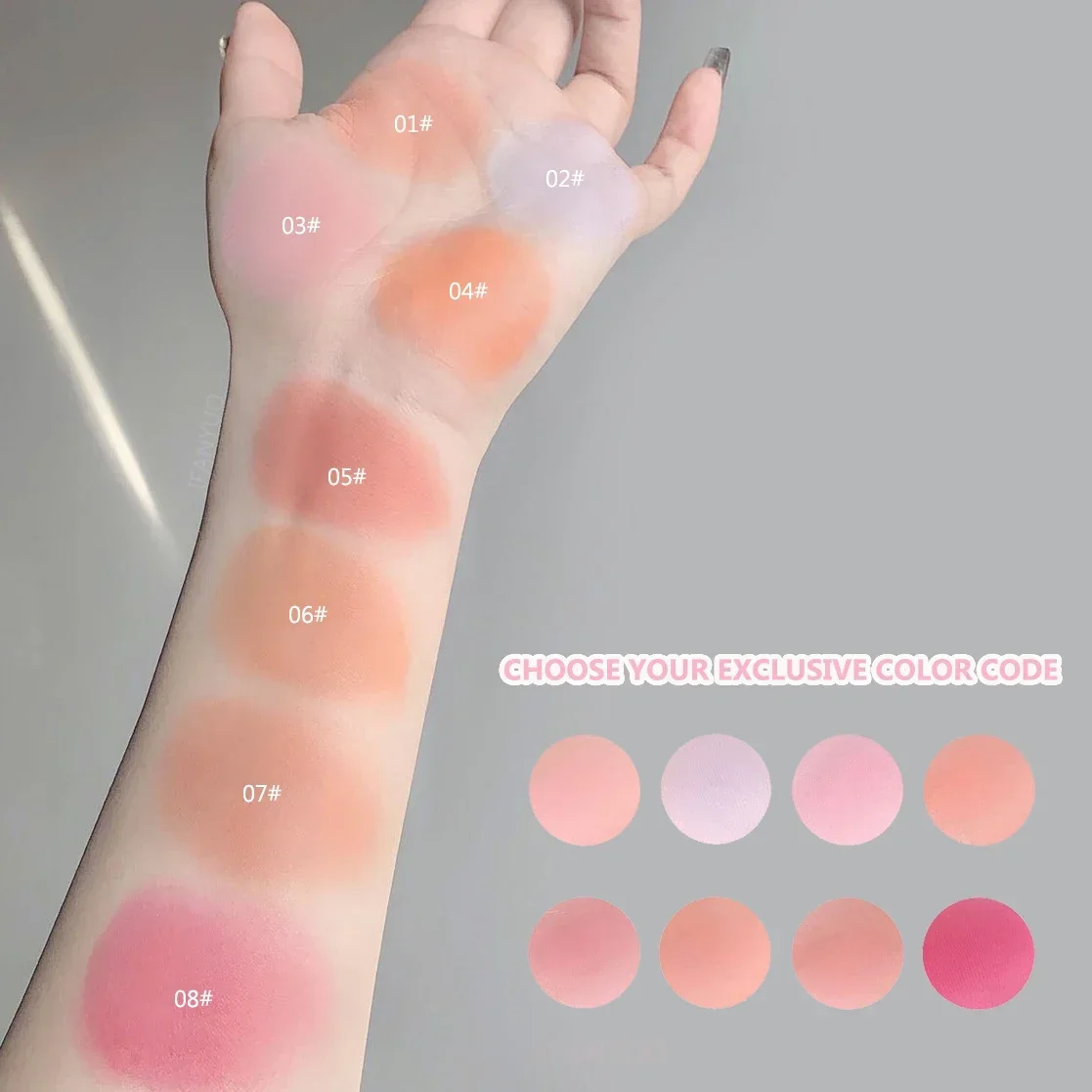 Korean Blush Air Cushion Cheek Contour 8 Color Makeup Palette with Applicator Puff powder blusher blush powder blush plate blush cream cream blusher facial blusher