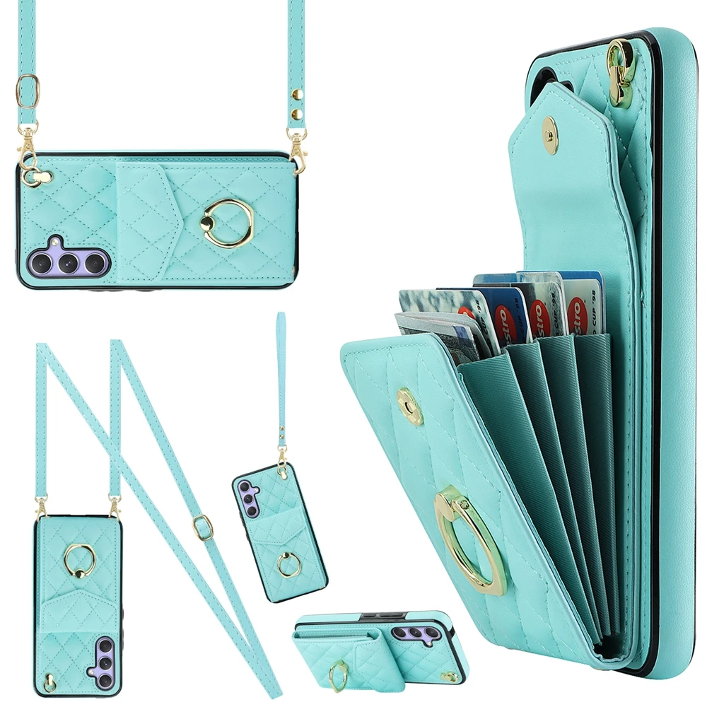 Stylish Leather Crossbody Phone Case with Lanyard