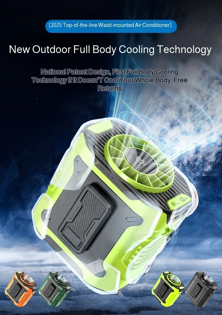 Description Picture 2 of itemRefrigeration Waist Fan Electric Fan Hanging Cooling Down Digital Display Outdoor Site Hanging Fan Rechargeable Neck Hanging Fan