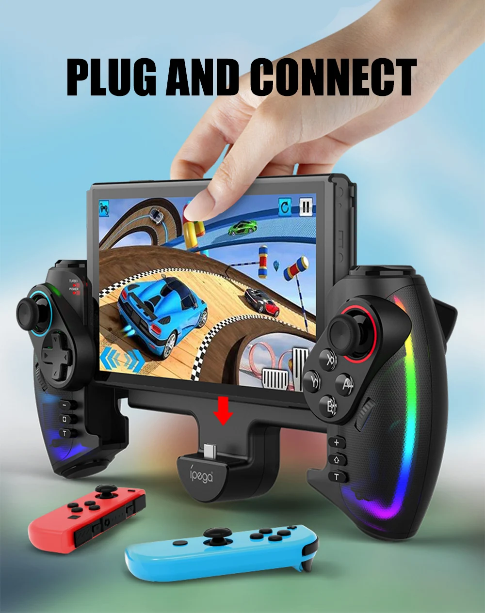 PG-SW777 Wireless RGB video game controller For Nintend switch OLED continuous motion vibration controller game accessories