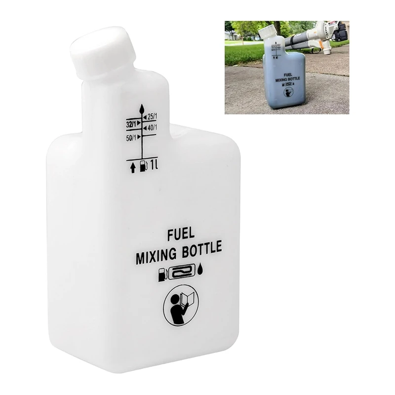 AT51-Fuel Oil Mixing Bottle For 2 Stroke Engines, 1L, 4 Ratios 32:1/50:1/40:1/25:1, Reusable