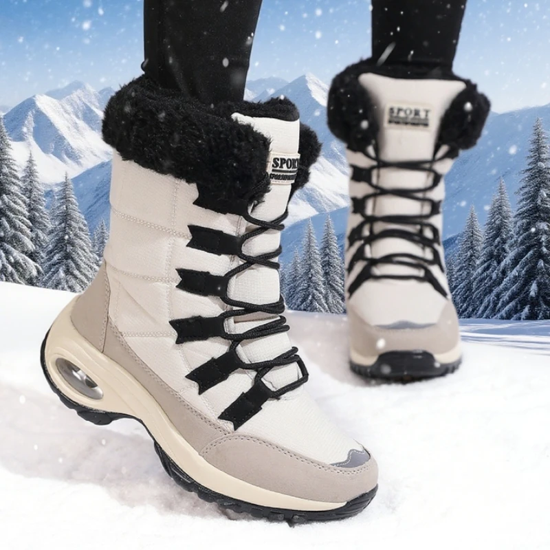 Women's Luxury Snow Boots Anti-Slip Rubber Sole Classic Snow Winter Warm Shoes Handmade Platform High Quality Warm Snow Boots