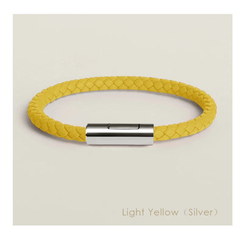 Klassisches Designer-Armband für Männer und Frauen, exquisites Armband, Edelstahl-Knopf-Lederarmband, handgewebt, weiblicher Schmuck, Geschenke, 15 Farben – Detail 13