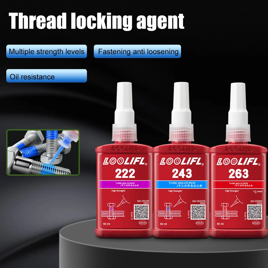 LOOLIFL 50 ml brake screw clamping agent、rapid curing thread clamping、persistent agent anaerobic 222/242/243/262/263/271/272/290 6