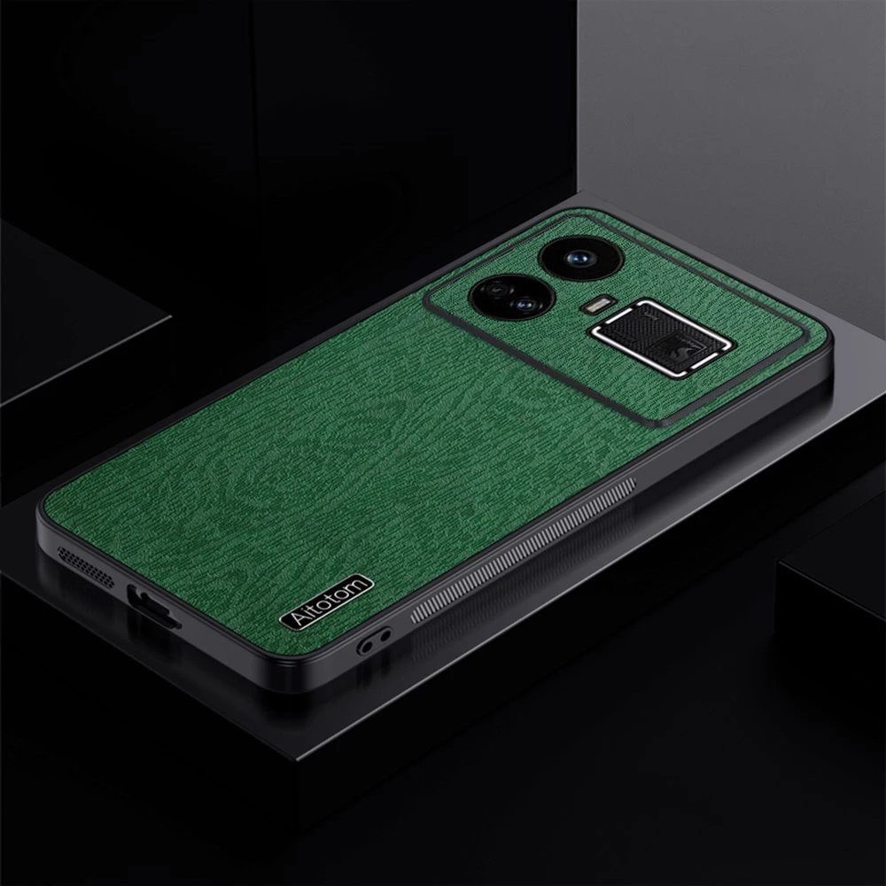 Ultrathin Wood Grain Shockproof Leather Phone Case