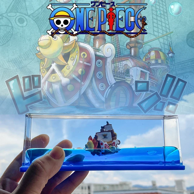 One Piece Action Figures - Floating Merry Thousand Sunny Barco Fluid Drift  3D Ship Bottle