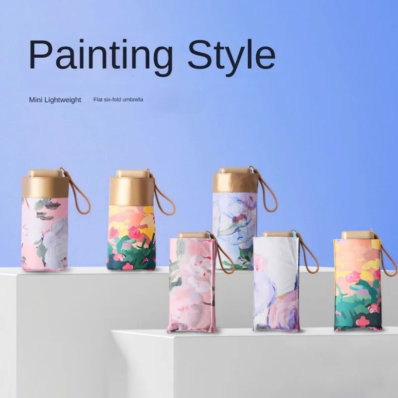 Portable sun and rain dual-purpose sunshade umbrella, sun umbrella, sun protection mini compact umbrella